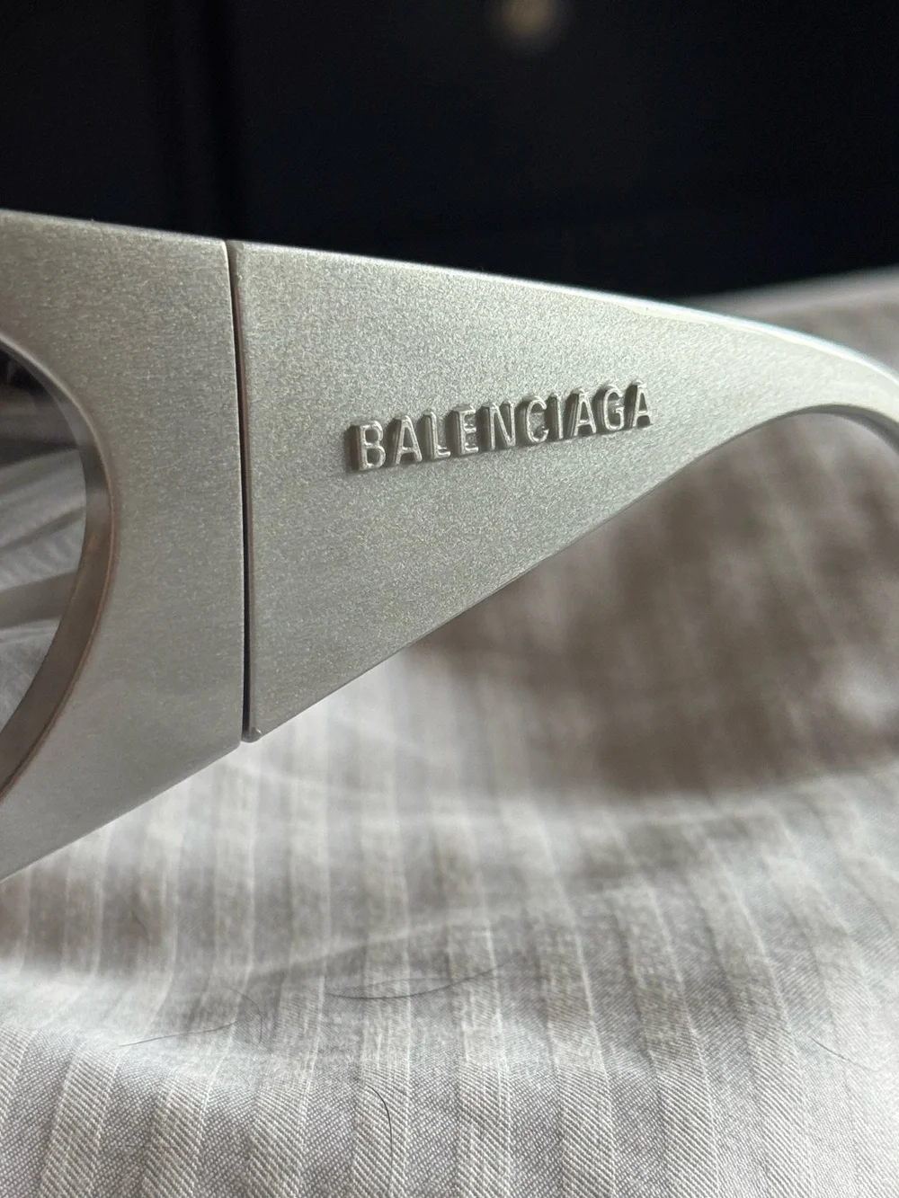 Balenciaga BB0145s Butterfly Shield Sunglases. Silver mirrored lenses